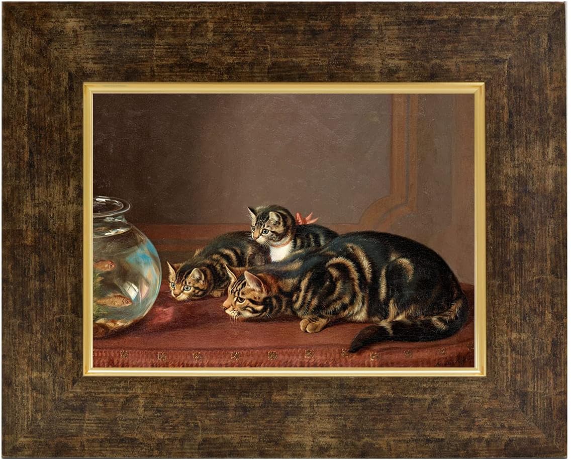 猫と植物の油彩画 6号(410×318mm) 油絵 専用 マティスっぽい 猫 6号